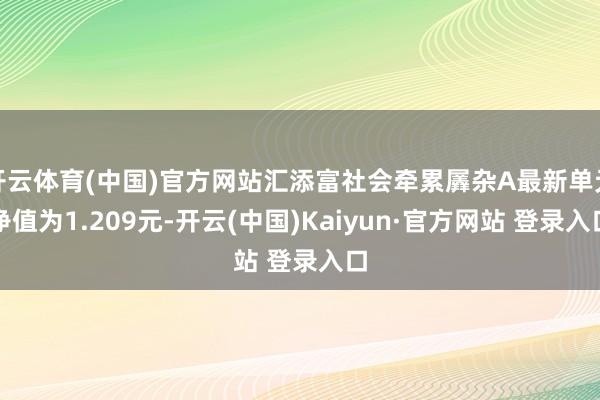 开云体育(中国)官方网站汇添富社会牵累羼杂A最新单元净值为1.209元-开云(中国)Kaiyun·官方网站 登录入口