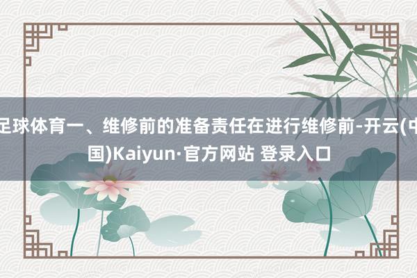 足球体育一、维修前的准备责任在进行维修前-开云(中国)Kaiyun·官方网站 登录入口
