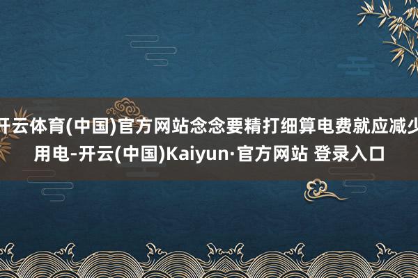 开云体育(中国)官方网站念念要精打细算电费就应减少用电-开云(中国)Kaiyun·官方网站 登录入口