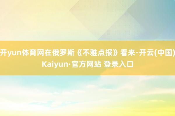开yun体育网在俄罗斯《不雅点报》看来-开云(中国)Kaiyun·官方网站 登录入口