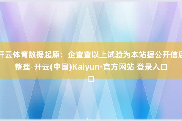 开云体育数据起原：企查查以上试验为本站据公开信息整理-开云(中国)Kaiyun·官方网站 登录入口