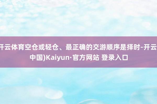 开云体育空仓或轻仓、最正确的交游顺序是择时-开云(中国)Kaiyun·官方网站 登录入口