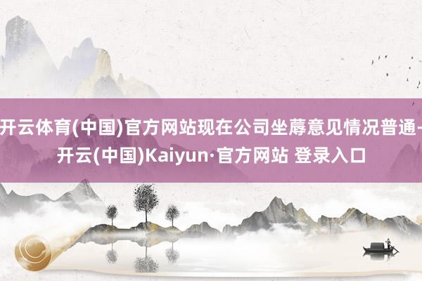 开云体育(中国)官方网站现在公司坐蓐意见情况普通-开云(中国)Kaiyun·官方网站 登录入口