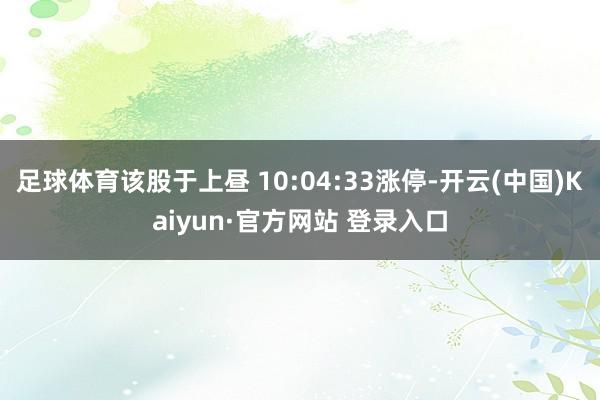足球体育该股于上昼 10:04:33涨停-开云(中国)Kaiyun·官方网站 登录入口