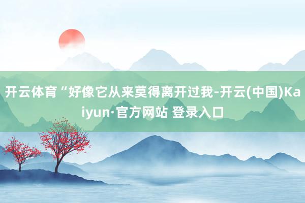 开云体育“好像它从来莫得离开过我-开云(中国)Kaiyun·官方网站 登录入口