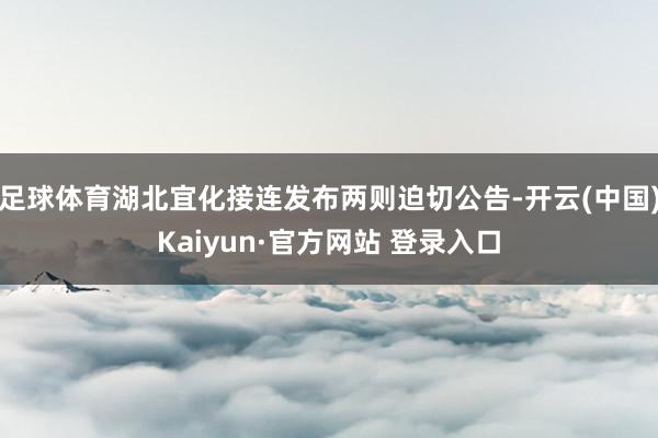 足球体育湖北宜化接连发布两则迫切公告-开云(中国)Kaiyun·官方网站 登录入口