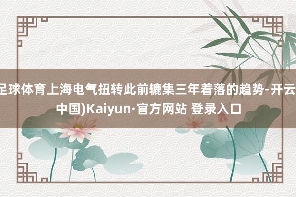 足球体育上海电气扭转此前辘集三年着落的趋势-开云(中国)Kaiyun·官方网站 登录入口